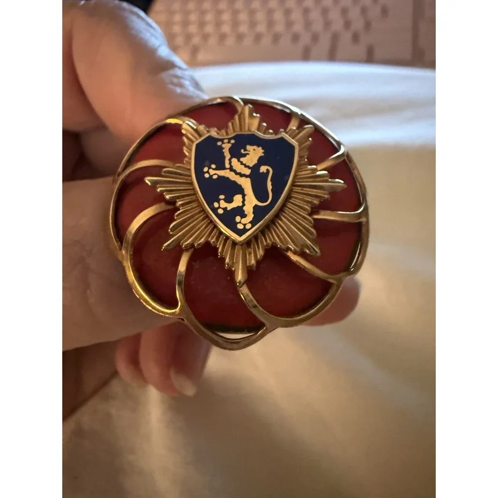 Vintage Mid-Century Heraldic Sunburst Brooch
